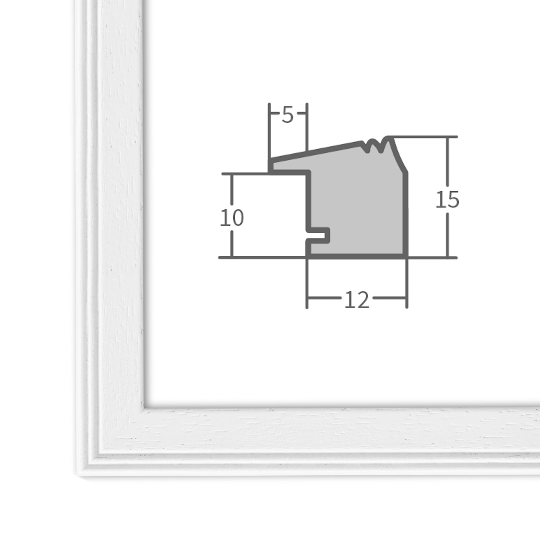 Bilderrahmen H320 Weiß
