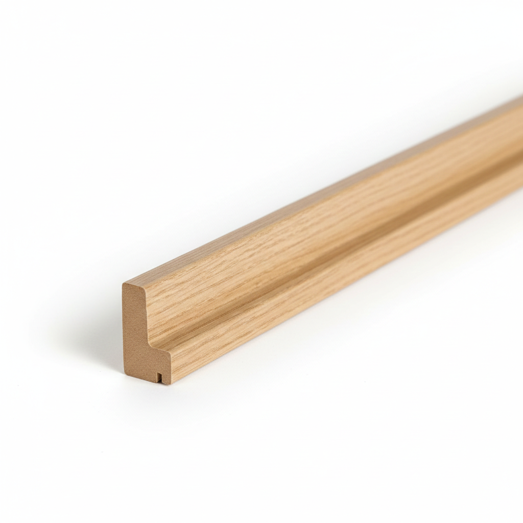 Schattenfugenrahmen-Profil aus MDF mit hochwertiger Eiche Natur Dekorfolie.