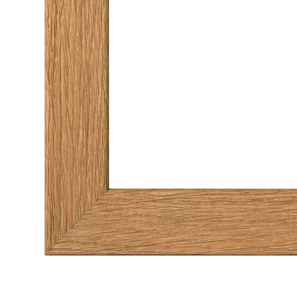 Massivholz Bilderrahmen in Eiche Natur, Echtholz Rahmen mit hochwertiger Verarbeitung mit klarer Maserung und minimalistischem Design.