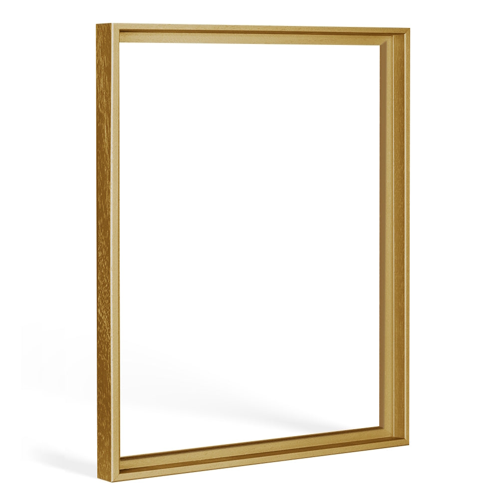 Ansicht eines Schattenfugenrahmen in Gold
