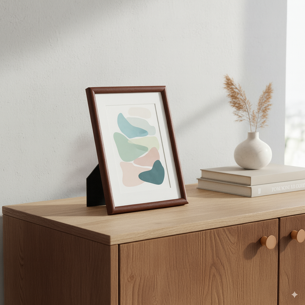 Eleganter Mahagoni Holzrahmen mit Glas – moderner Bilderrahmen für stilvolles Design und kreative Wohnräume