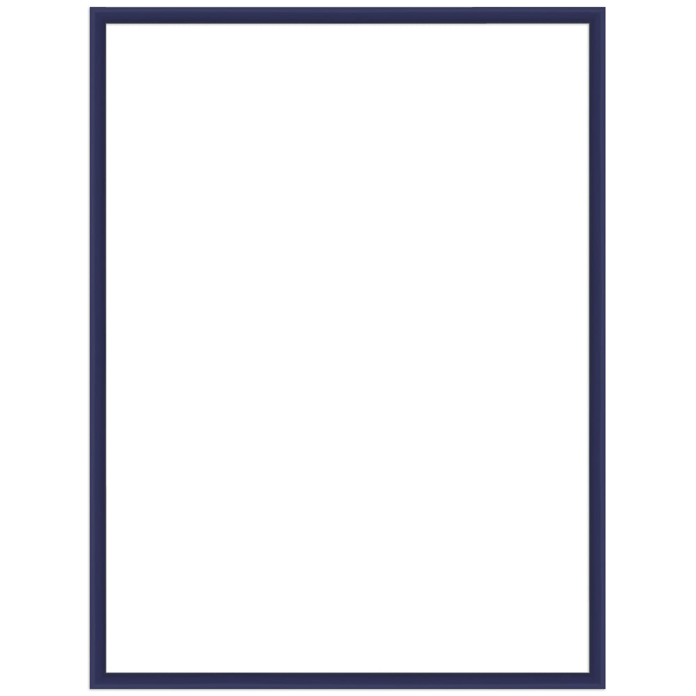Schlanker Bilderrahmen aus blauem Kunststoff, modern und elegant für Fotos, Poster oder Kunstprints.