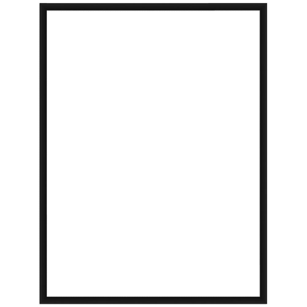 Schlanker Bilderrahmen aus schwarzem Kunststoff, modern und elegant für Fotos, Poster oder Kunstprints.