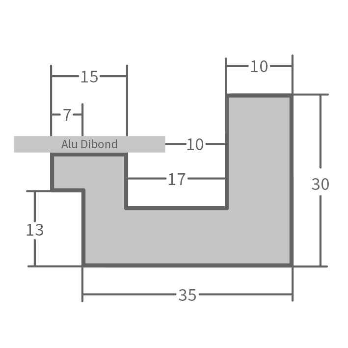 Schattenfugenrahmen HD01 Schwarz gemasert