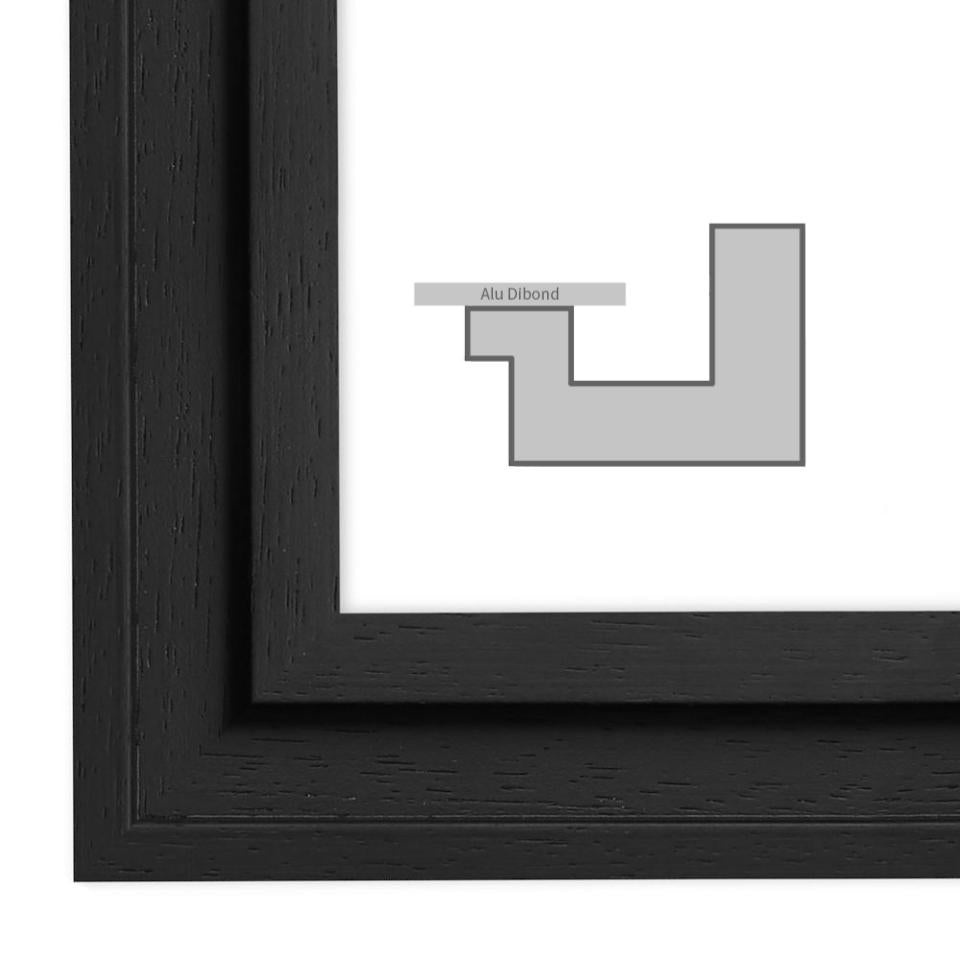 Schattenfugenrahmen HD01 Schwarz gemasert