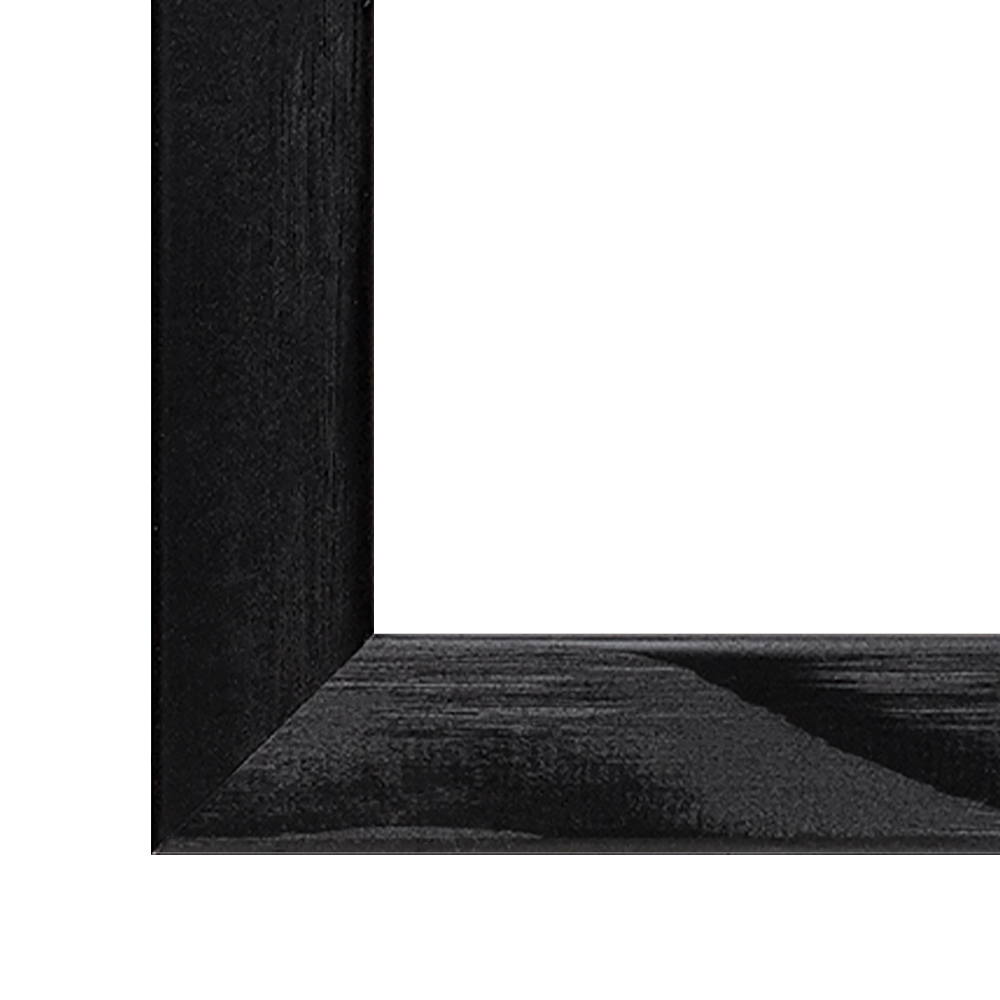 Massivholz Bilderrahmen in Fichte Schwarz matt, Echtholz Rahmen mit hochwertiger Verarbeitung mit klarer Maserung und minimalistischem Design.