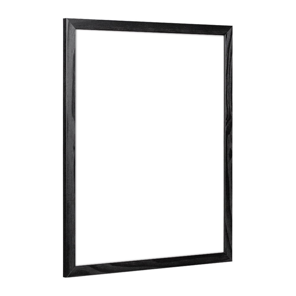 Seitenansicht eines Massivholz Rahmens in Fichte Schwarz matt
