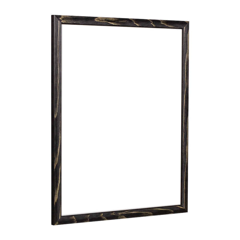 Seitenansicht eines Massivholz Rahmens in Fichte Schwarz gebürstet