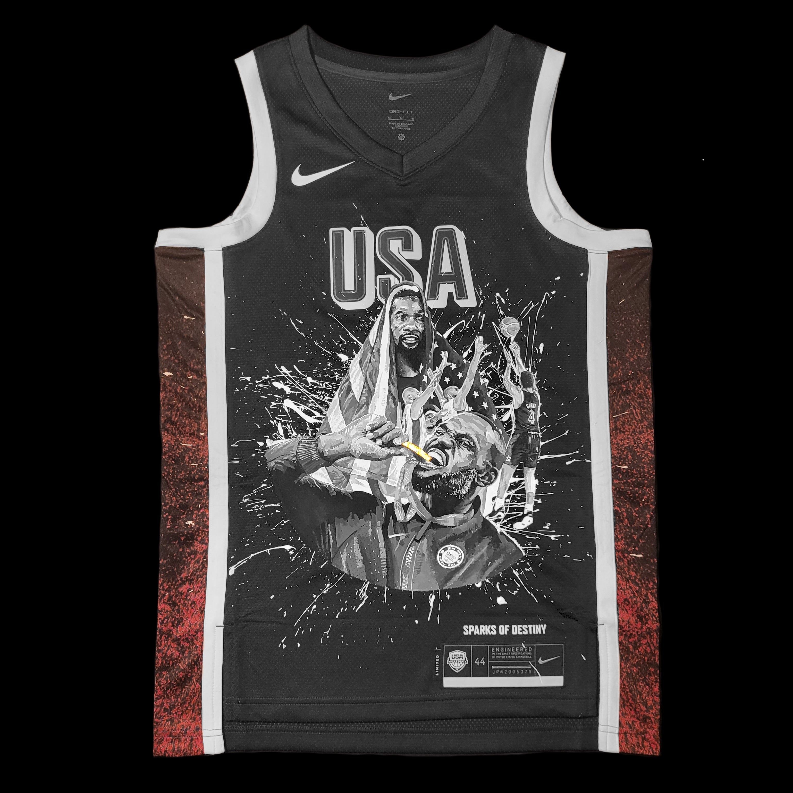 Handgemaltes Trikot des USA Basketball Teams "AVENGERS"
