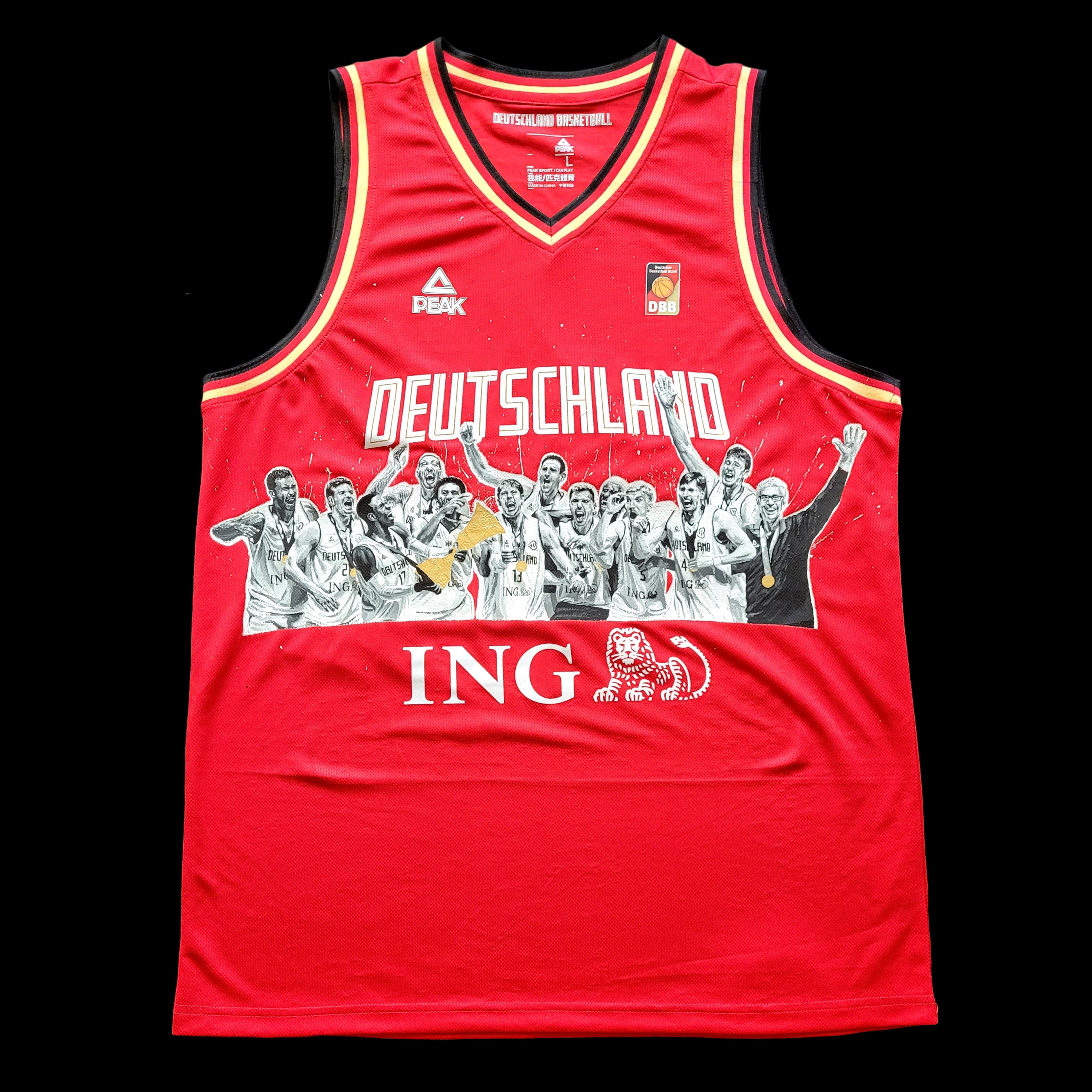Handgemaltes Trikot des DBB Herren Teams "WORLD CHAMPION OF WHAT"