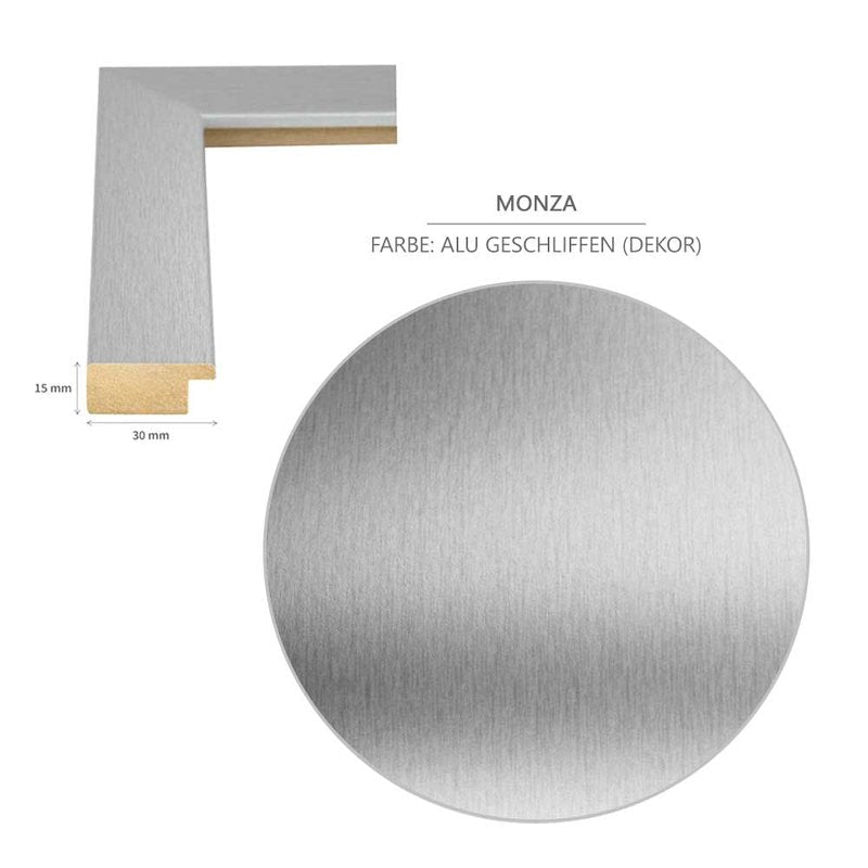 Bilderrahmen Monza Alu geschliffen (Dekor)