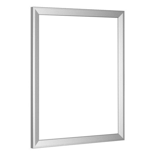 Schrägansicht eines stilvollen Bilderrahmens in geschliffener Aluminium Optik