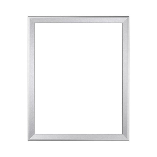 Frontansicht eines modernen Bilderrahmens in geschliffener Aluminium Optik