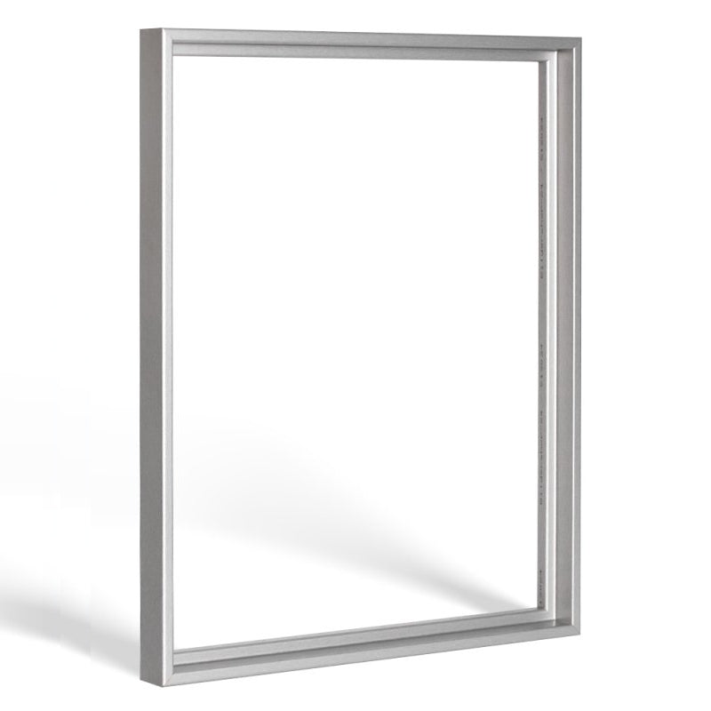 Moderner Schattenfugenrahmen in Alu geschliffen-Optik für Leinwandbilder auf Keilrahmen