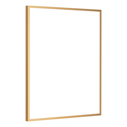 Goldener Milano-Bilderrahmen aus Aluminium, modernes und minimalistisches Design ohne Inhalt.