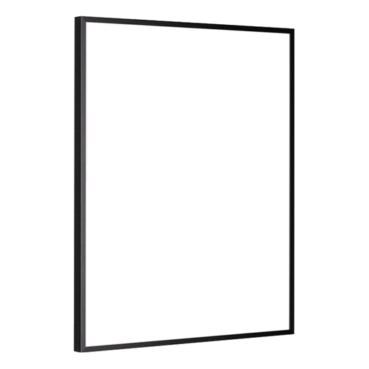 Schwarzer Milano-Bilderrahmen aus Aluminium, modernes und minimalistisches Design ohne Inhalt.