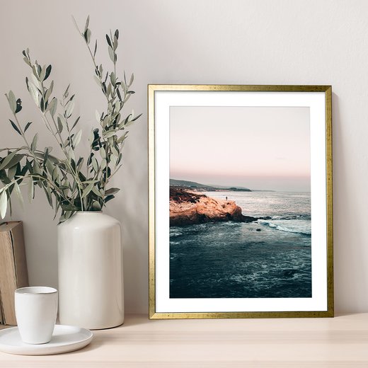 DIN-Rahmen NEO Schwarz Goldglanz Antik