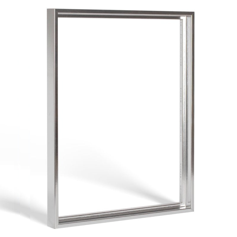 Moderner Schattenfugenrahmen in Silber-Optik für Leinwandbilder auf Keilrahmen