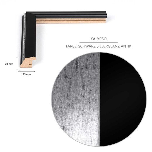 Kalypso Schwarz Silberglanz Antik