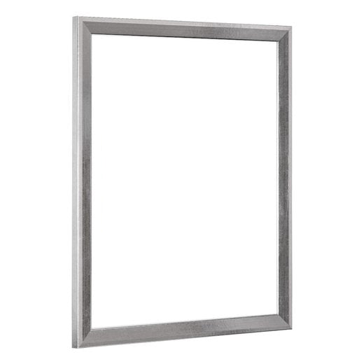 Schrägansicht eines stilvollen Bilderrahmens im Farbton Silberglanz Vintage