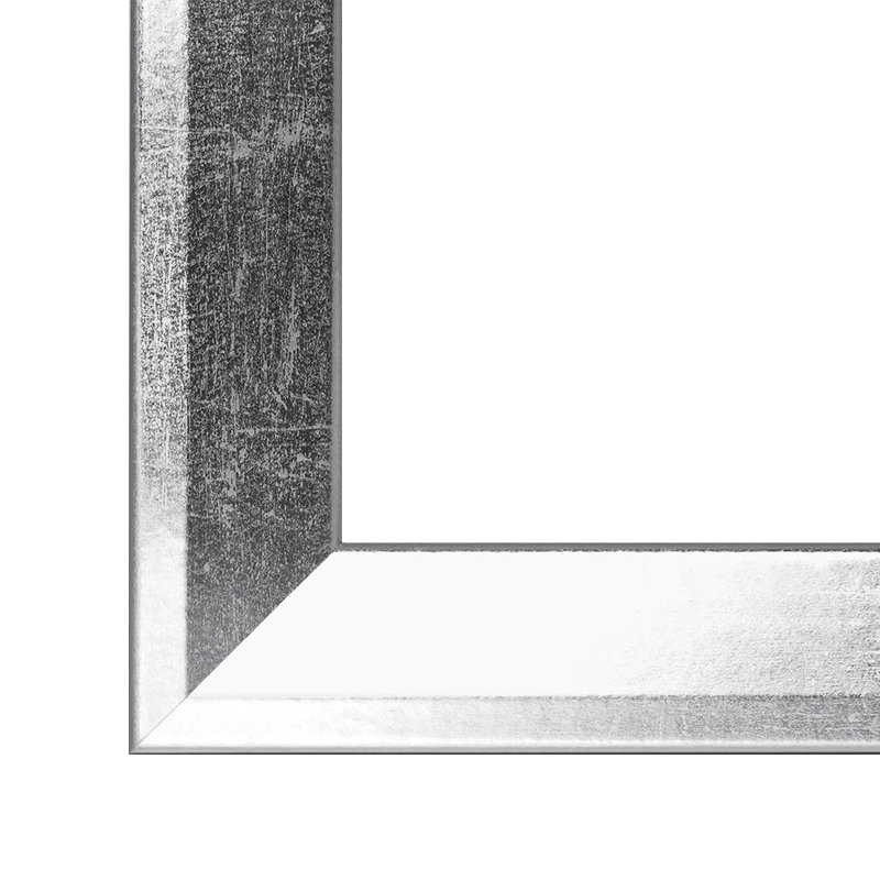 Gehrung eines Bilderrahmens im Farbton Silberglanz Vintage mit abgeschrägtem, modernen Profil
