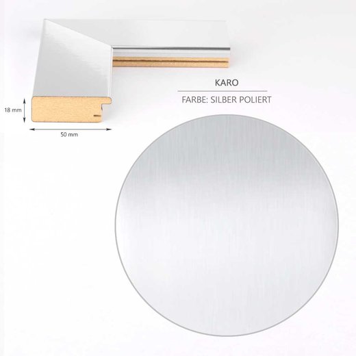 DIN-Rahmen KARO Silber Glanz