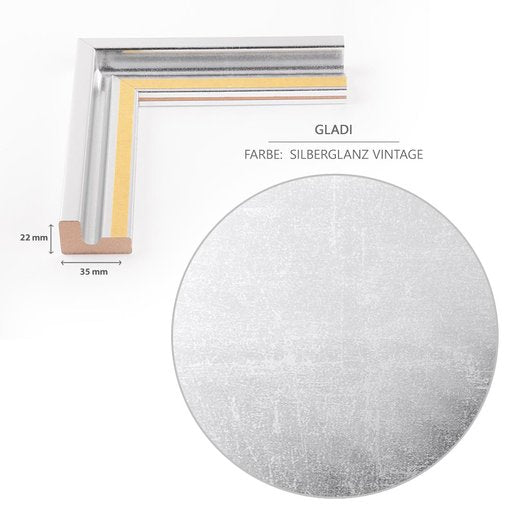 SALE Schattenfugenrahmen Gladi 5 Silberglanz Vintage
