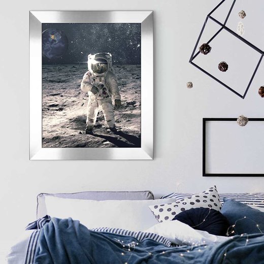 DIN-Rahmen KARO Silber Glanz