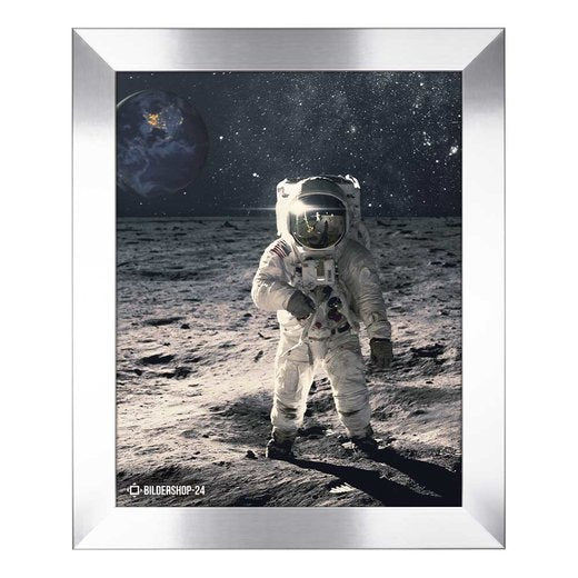 Bilderrahmen Karo Silber Glanz