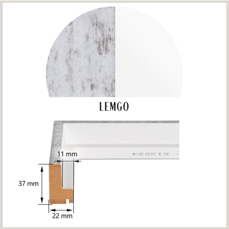 Schattenfugenrahmen Lemgo Weiß Grau Antik