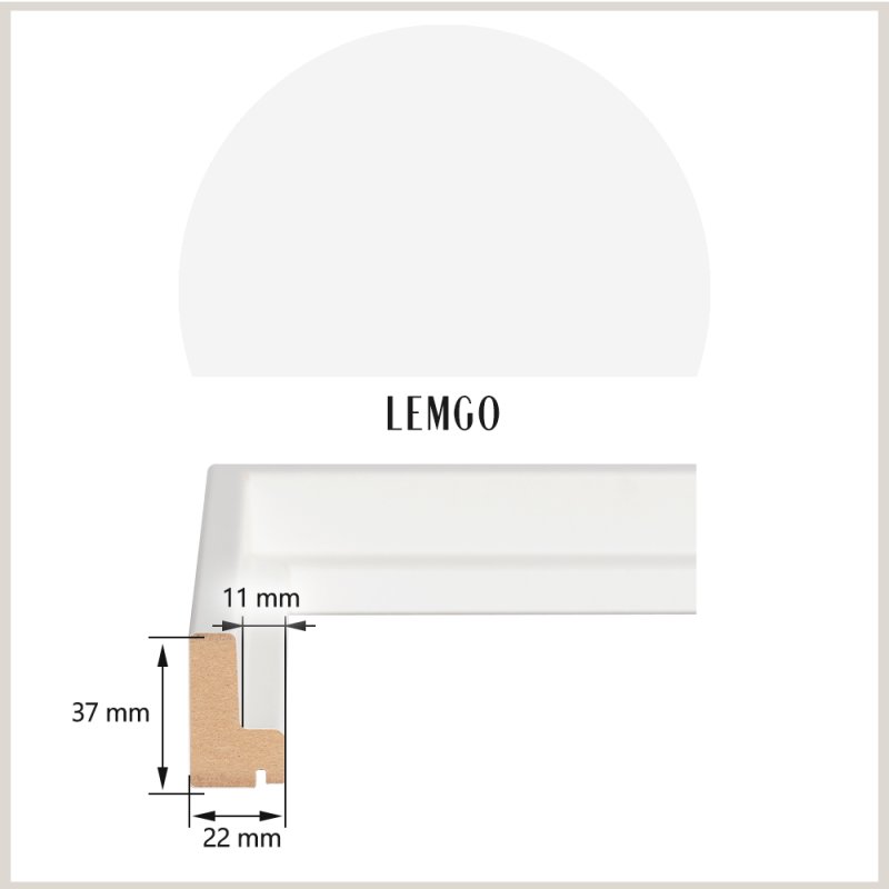 Schattenfugenrahmen Lemgo Weiß (matt)