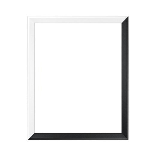 Frontansicht eines modernen Bilderrahmens im Farbton Schwarz Weiß