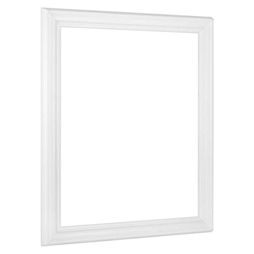 Schrägansicht des Barockrahmens in Weiß matt