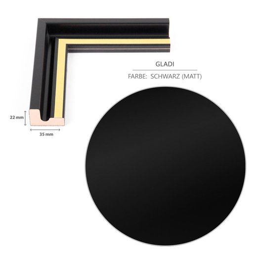 SALE Schattenfugenrahmen Gladi 5 Schwarz (matt)