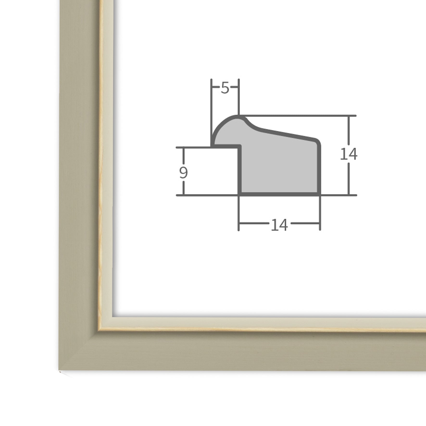 Bilderrahmen H340 Hellgrau