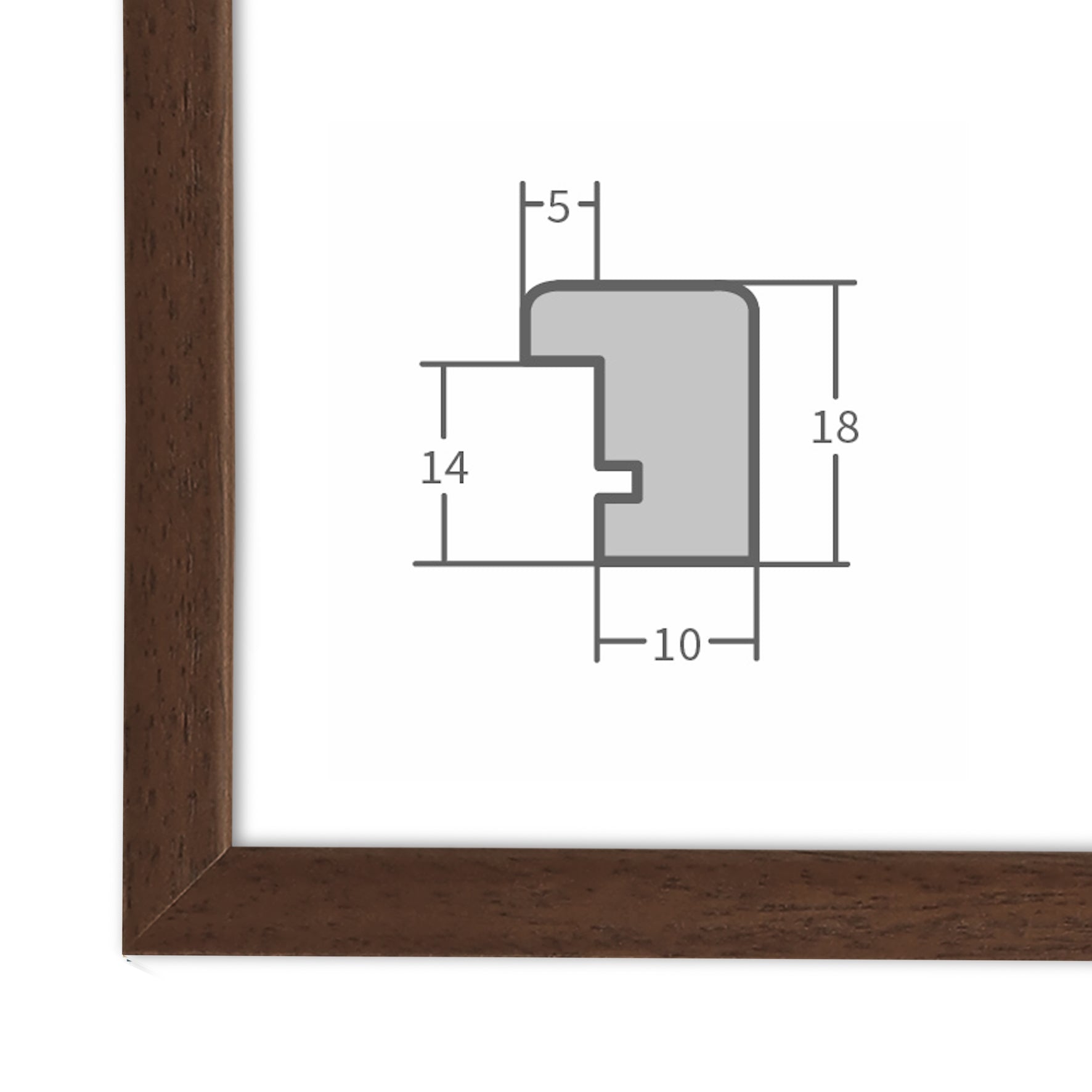 Bilderrahmen H200 Nussbaum