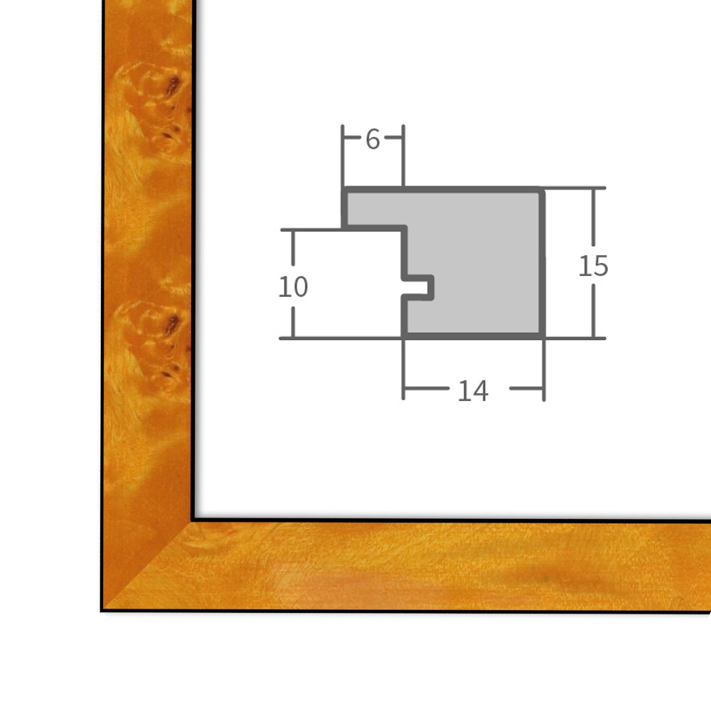 Bilderrahmen H14C Wurzeldekor hell
