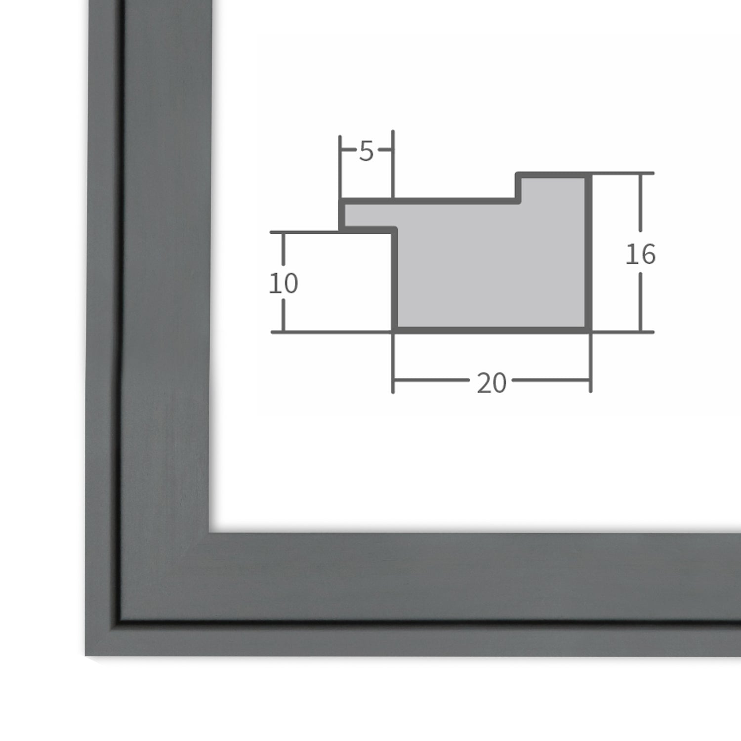 Bilderrahmen H120 Grau