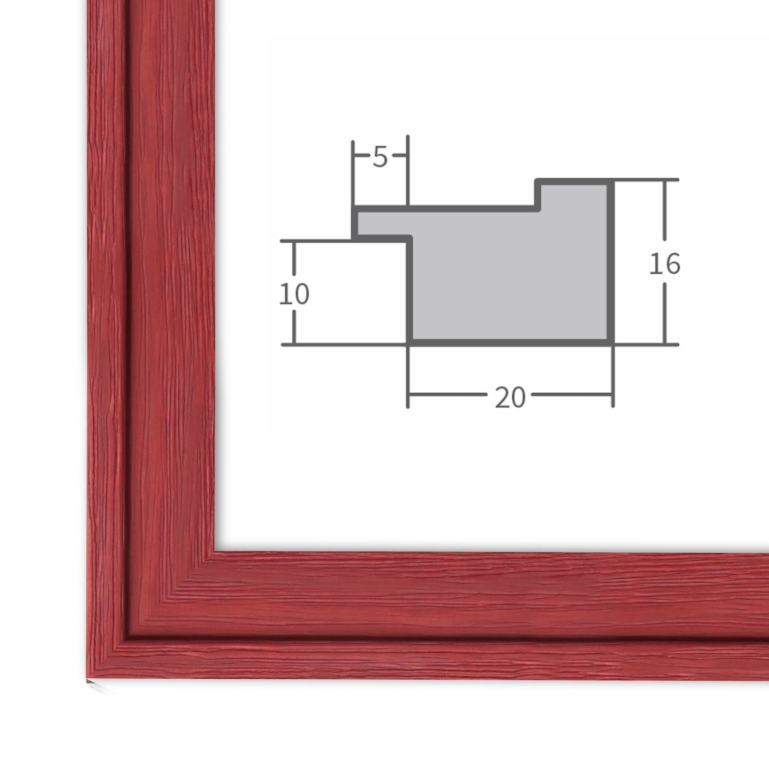 Bilderrahmen H120 Rot gemasert