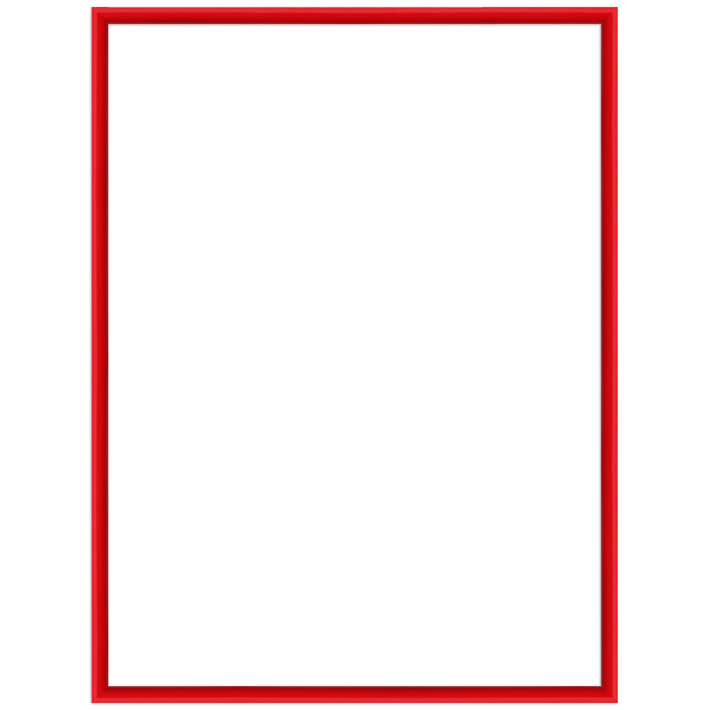 Schlanker Bilderrahmen aus rotem Kunststoff, modern und elegant für Fotos, Poster oder Kunstprints.