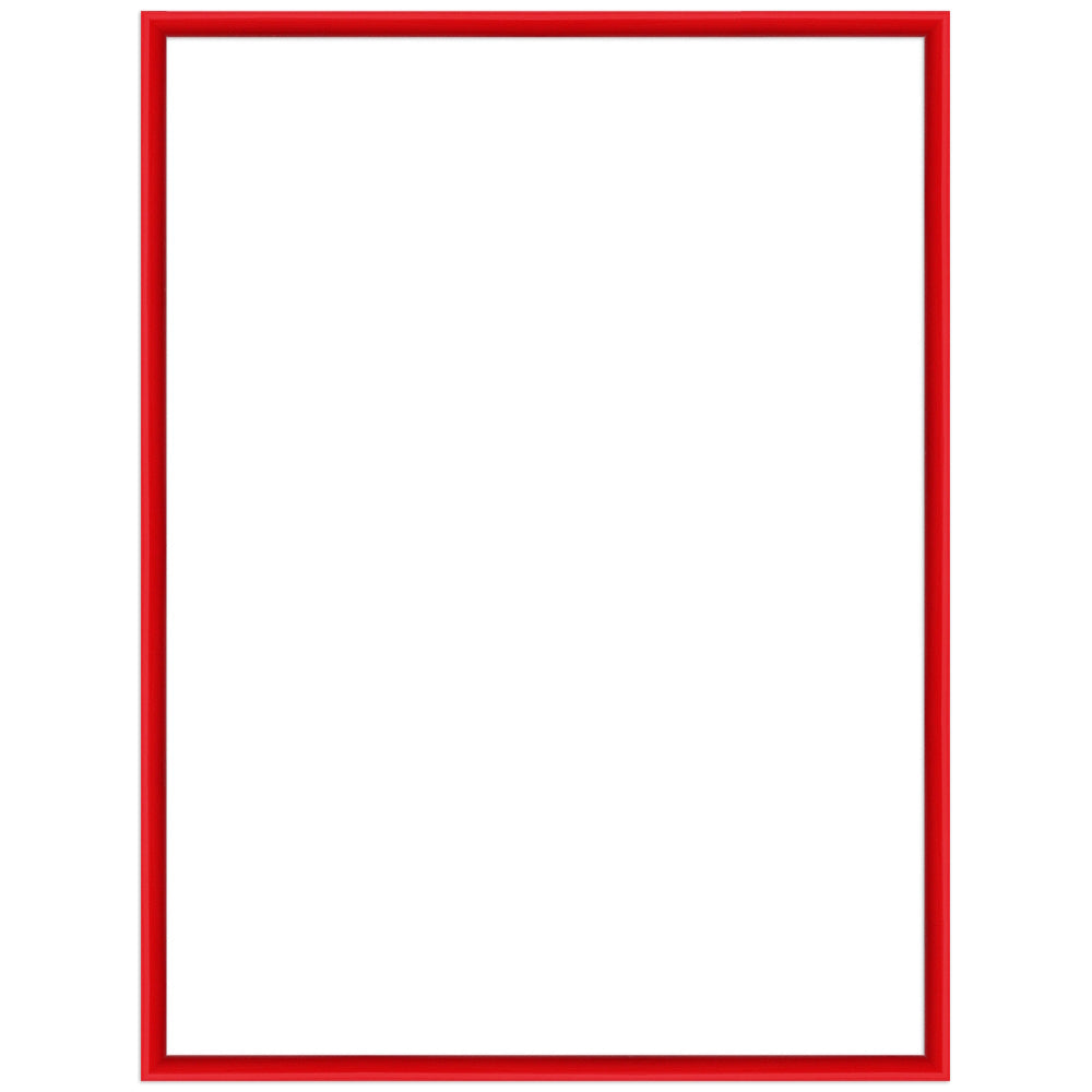 Schlanker Bilderrahmen aus rotem Kunststoff, modern und elegant für Fotos, Poster oder Kunstprints.