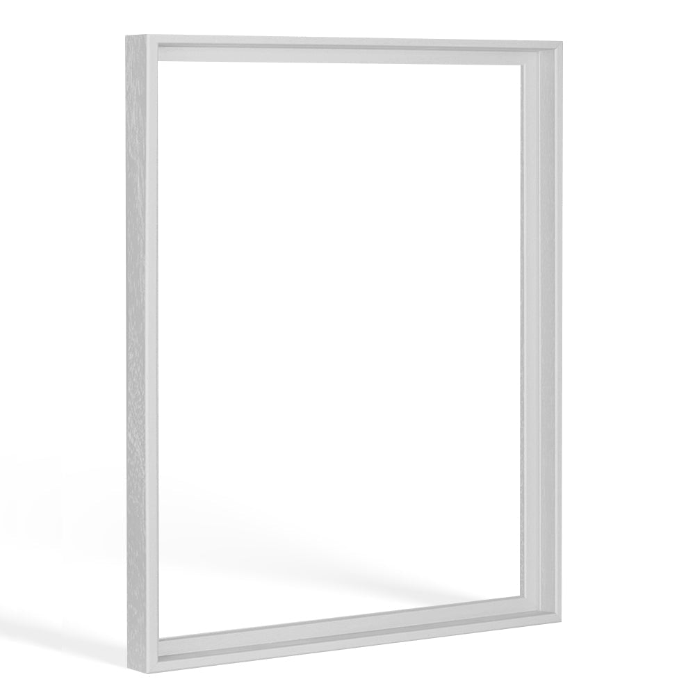 Moderner Schattenfugenrahmen in Hellgrau matt -Optik für Leinwandbilder auf Keilrahmen