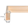 Schattenfugenrahmen aus Holz mit Maßangaben – ideal als Rahmen für Leinwand, Gemälde und Keilrahmen für eine stilvolle Präsentation.