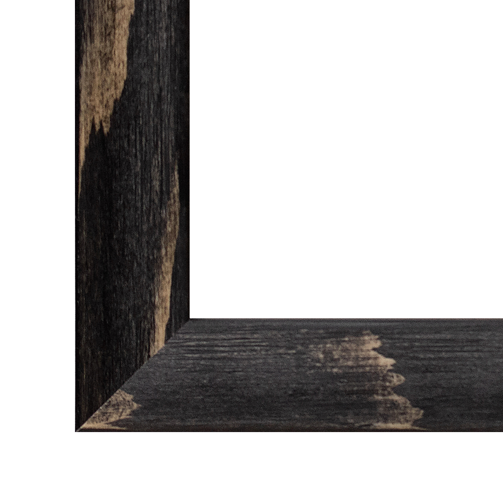 Massivholz Bilderrahmen in Fichte Schwarz gebürstet, Echtholz Rahmen mit hochwertiger Verarbeitung mit klarer Maserung und minimalistischem Design.