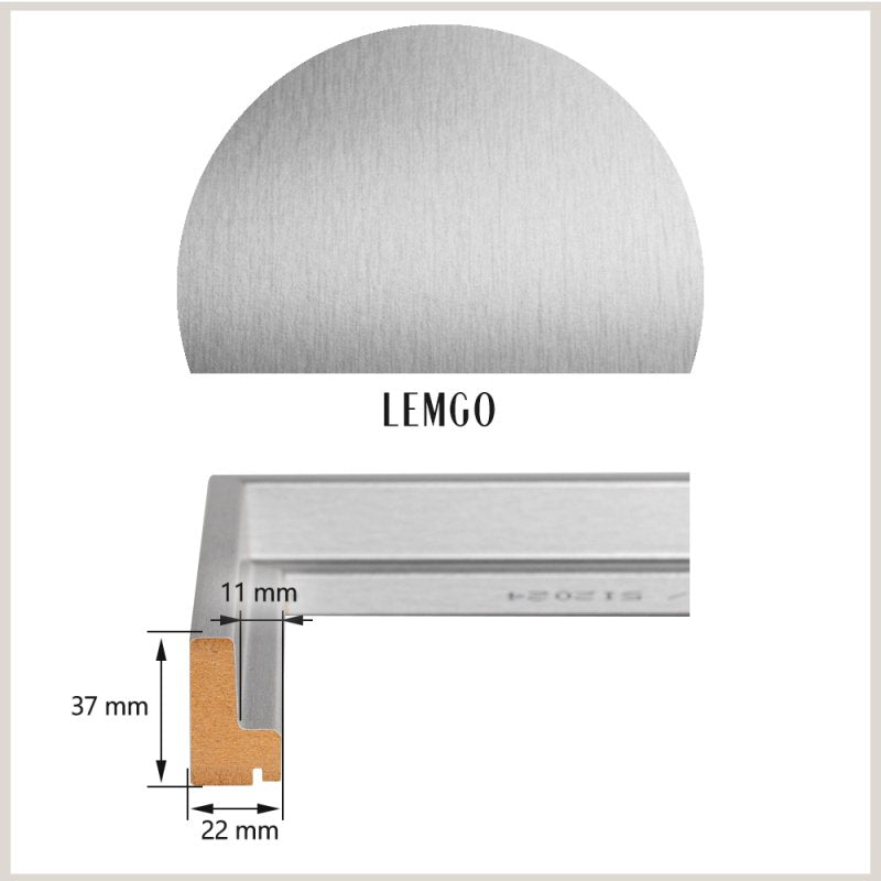 Schattenfugenrahmen Lemgo Alu geschliffen (Dekor)