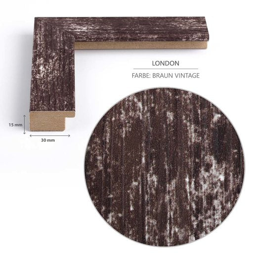 Bilderrahmen London in Holzoptik Braun Vintage
