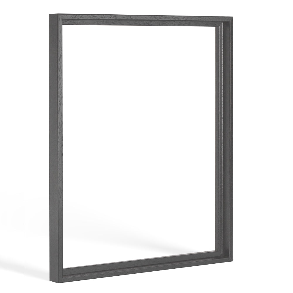 Moderner Schattenfugenrahmen in Dunkelgrau -Optik für Leinwandbilder auf Keilrahmen