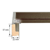 Schattenfugenrahmen in Braun Metallic mit Maßangaben – ideal als Rahmen für Leinwand, Gemälde und Keilrahmen für eine stilvolle Präsentation.