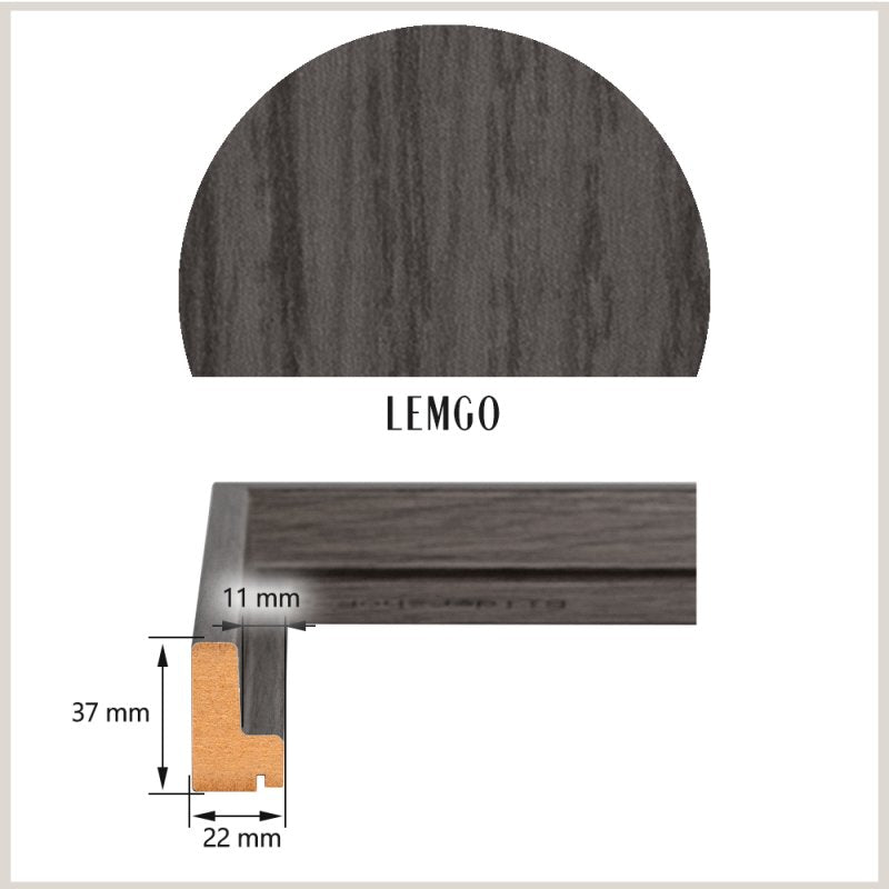 Schattenfugenrahmen Lemgo Eiche Grau