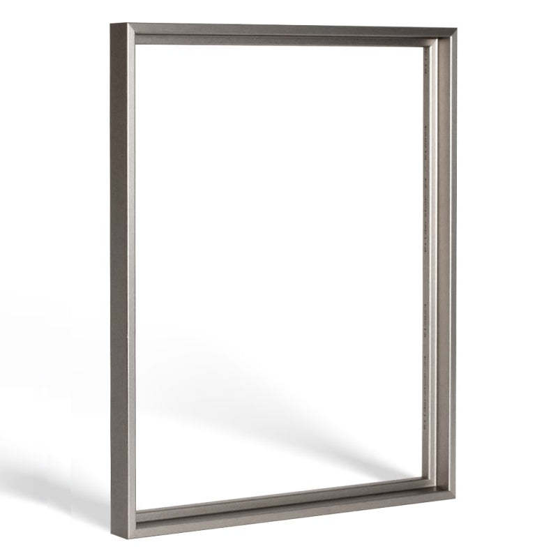 Moderner Schattenfugenrahmen in Edelstahl-Optik für Leinwandbilder auf Keilrahmen
